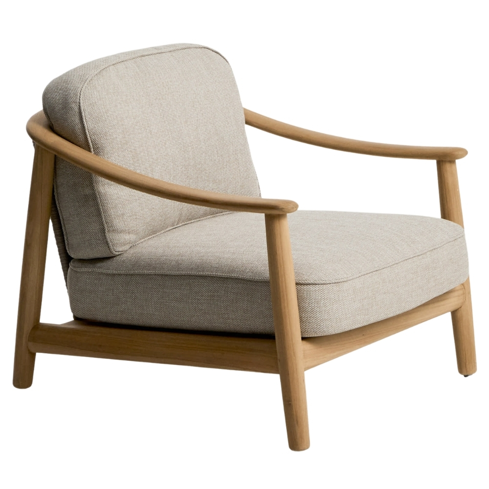 Kave Home Dřevěné zahradní křeslo Elunda s výpletem