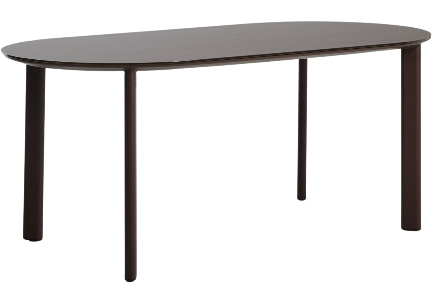 Kave Home Hnědý zahradní stůl Erice 180 x 90 cm se skleněnou deskou