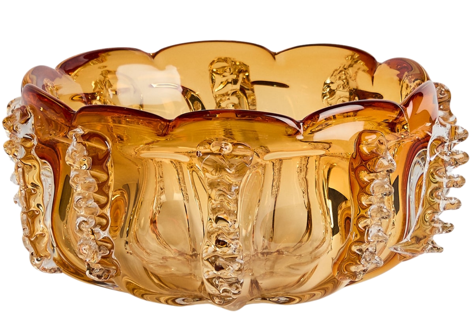 Kave Home Oranžová skleněná váza Nicora Ø 30 cm