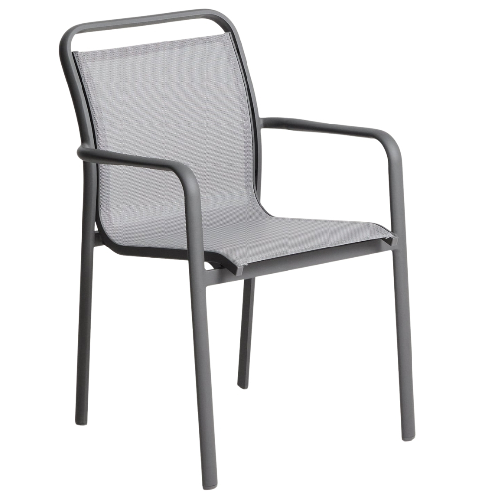 Kave Home Šedá hliníková zahradní židle Luri