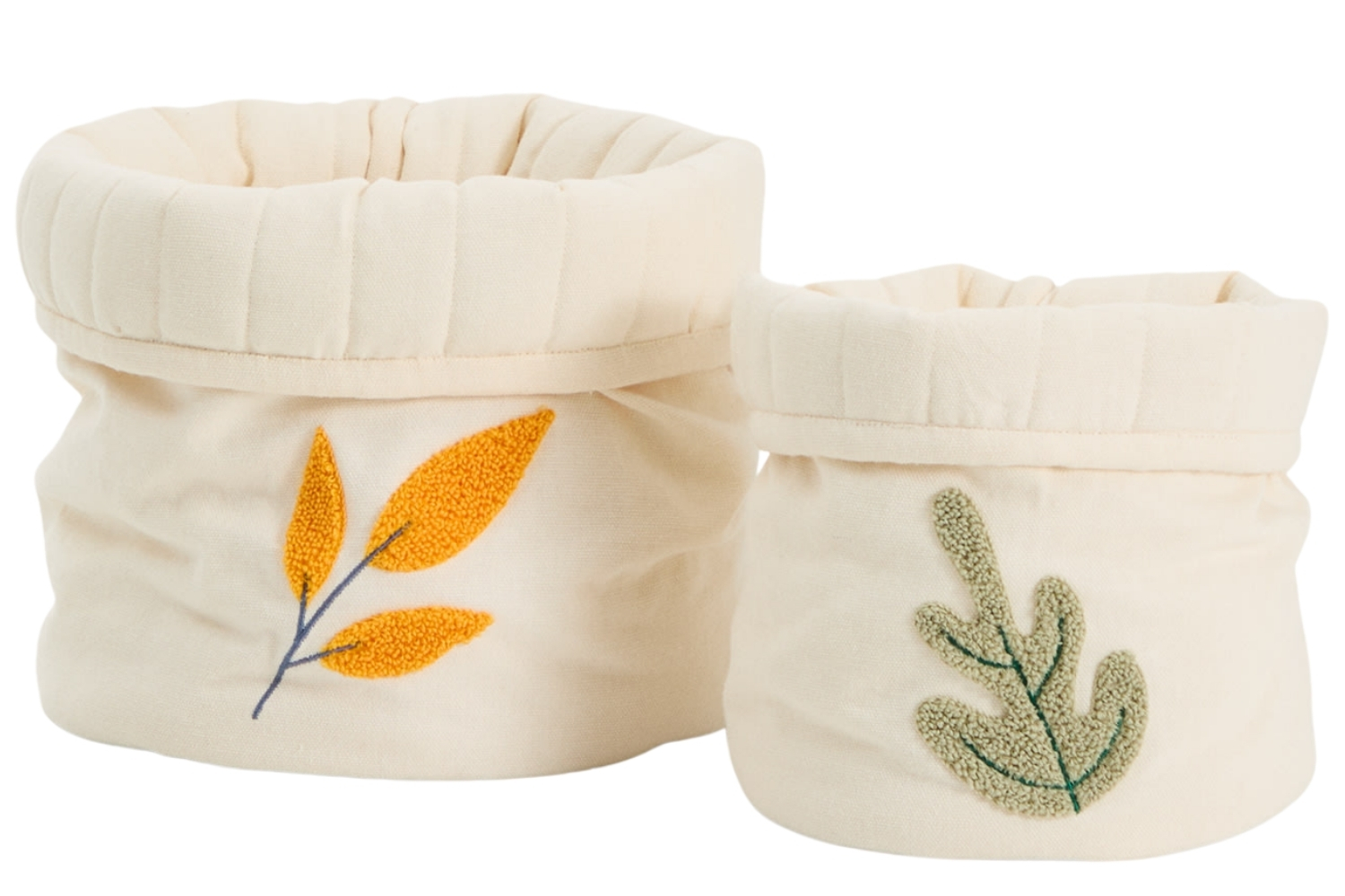 Kave Home Set dvou béžových bavlněných košů Tandani