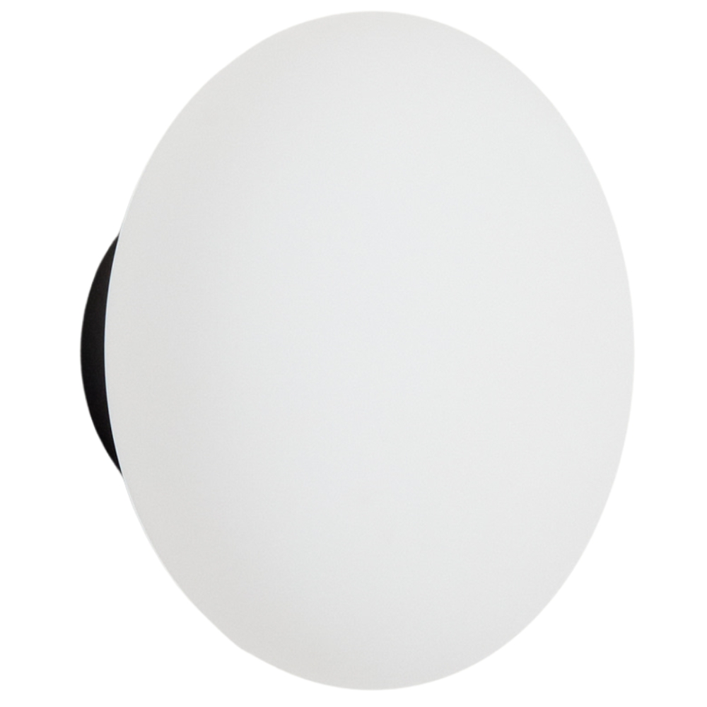 Kave Home Skleněné nástěnné světlo s černou základnou Bamila Ø 15 cm