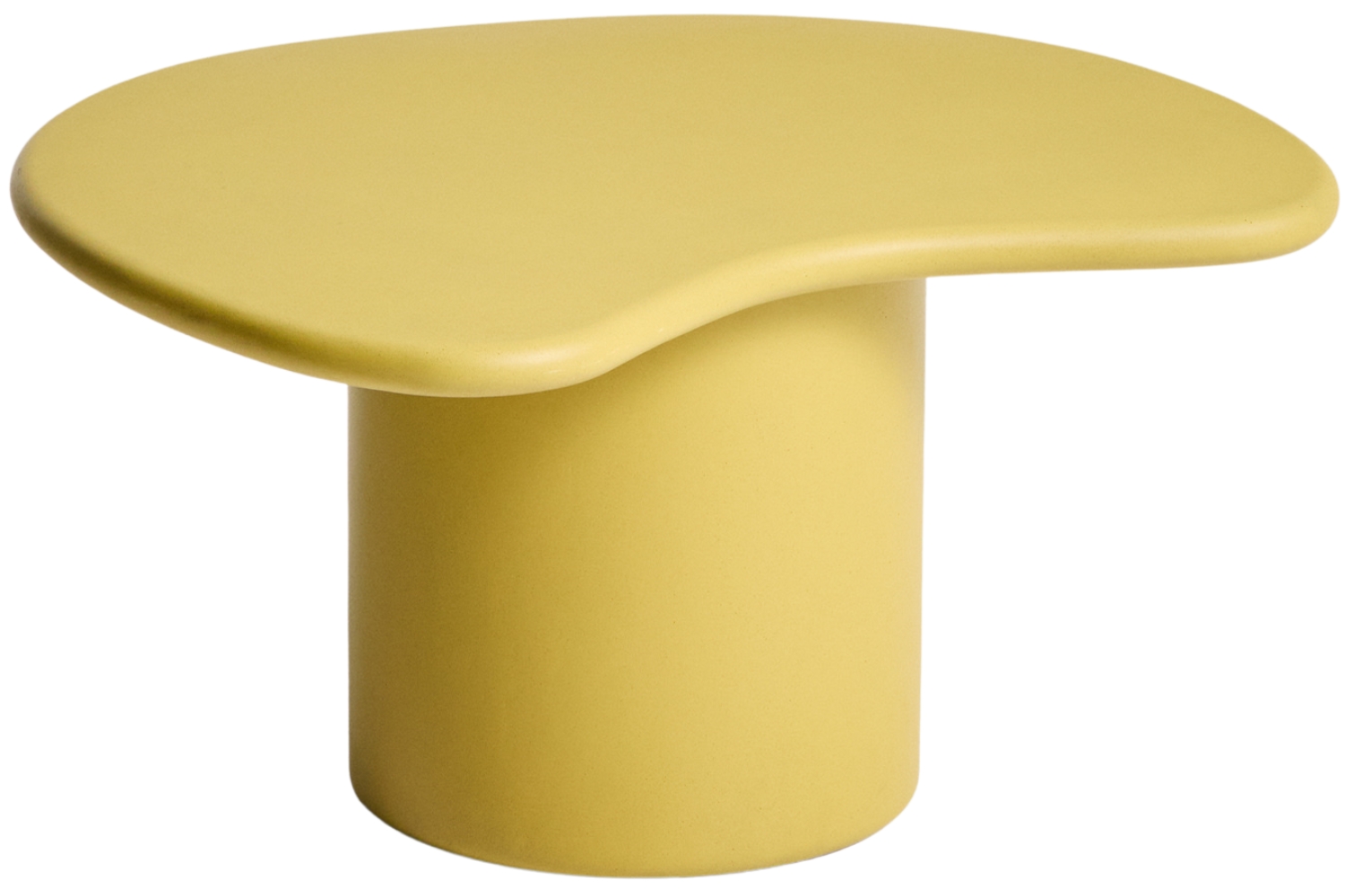 Kave Home Žlutý cementový zahradní stolek Macarella 83 x 77 cm