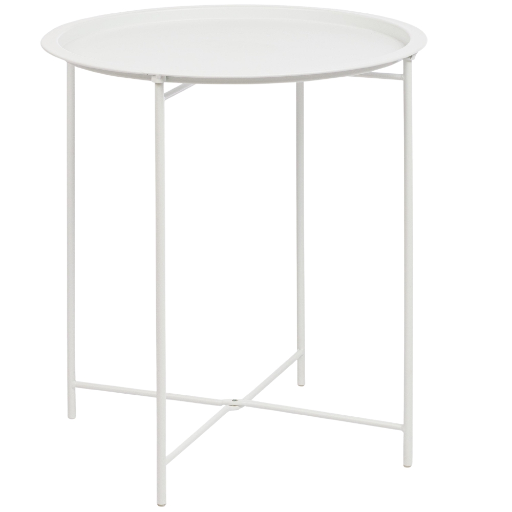 Bizzotto Bílý kovový zahradní stolek Austin ø 46 cm