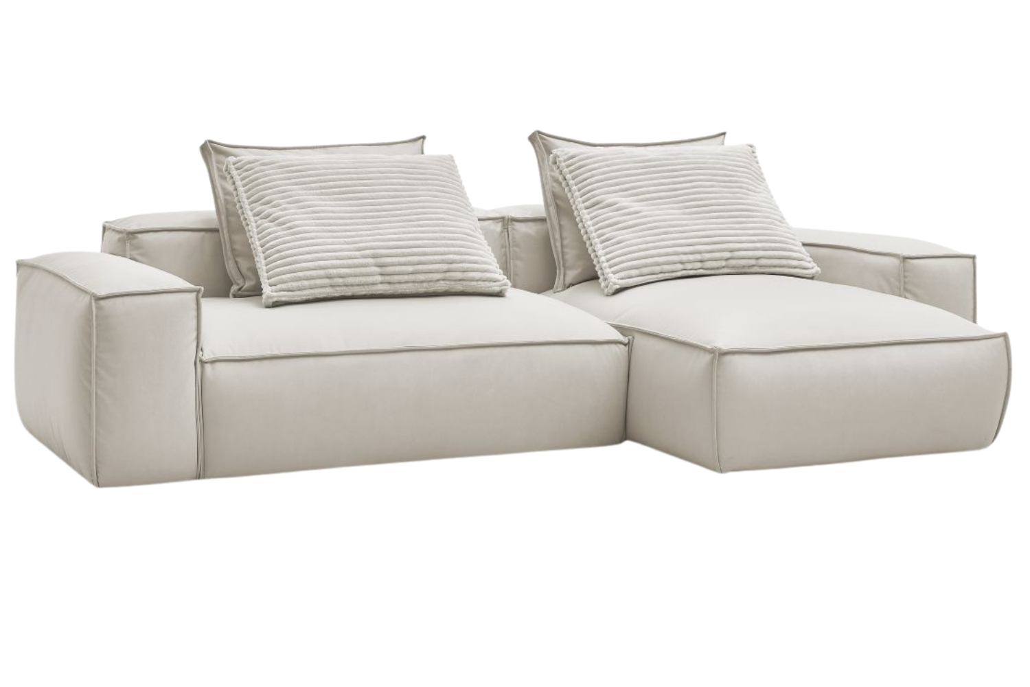 Bobochic Paris Béžová koženková rohová pohovka Boheme 302 cm