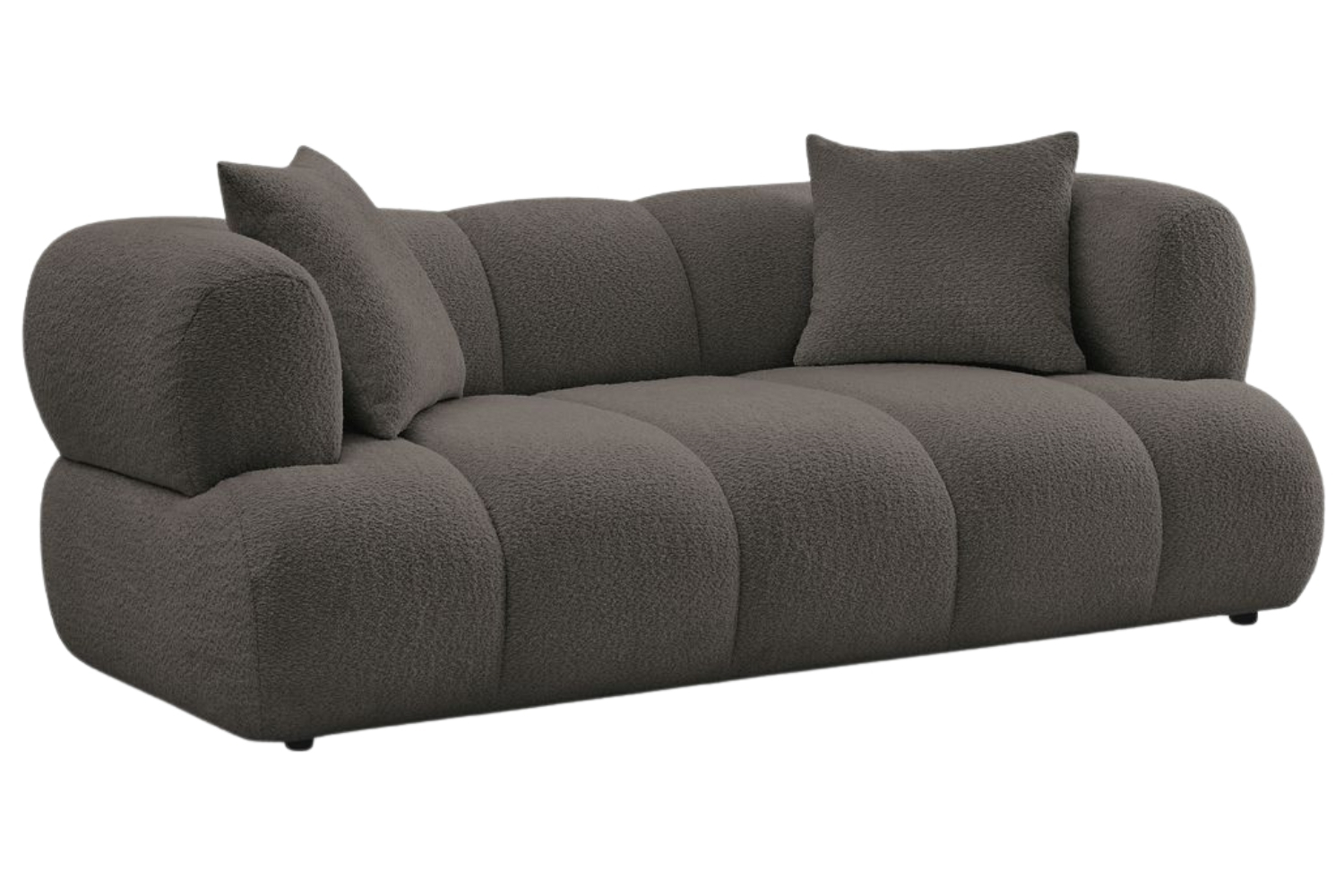 Bobochic Paris Hnědá bouclé dvoumístná pohovka Pamira 210 cm