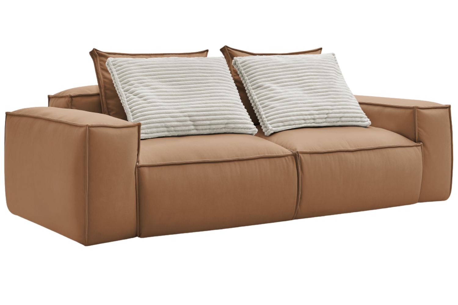 Bobochic Paris Světle hnědá koženková trojmístná pohovka Boheme 260 cm