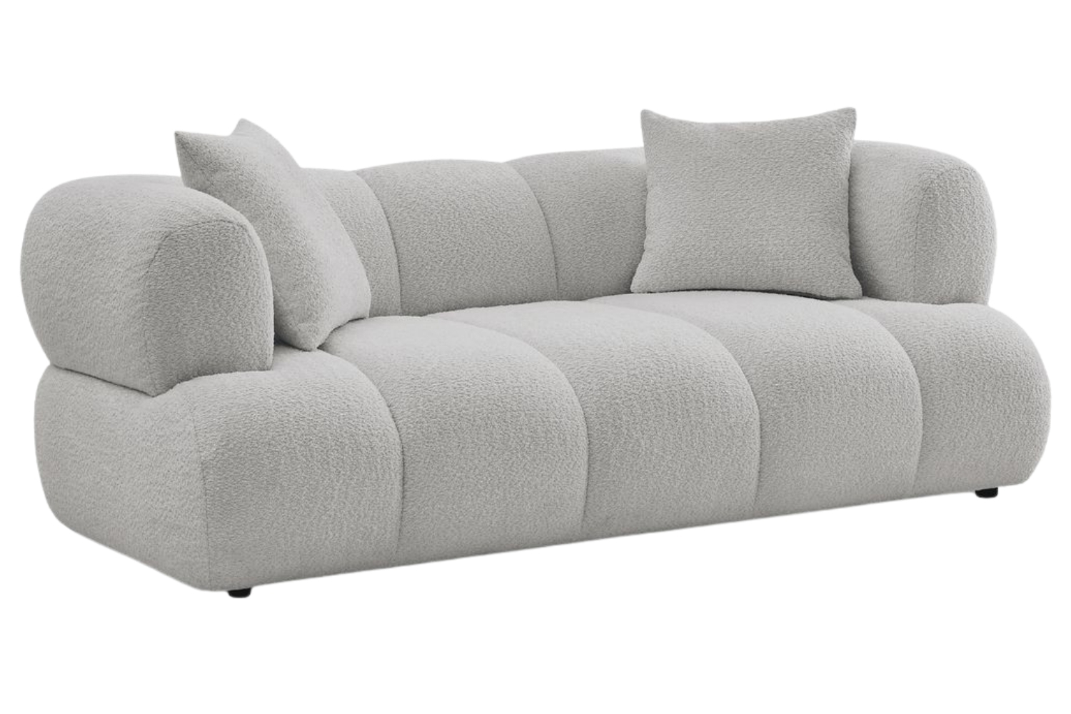 Bobochic Paris Světle šedá bouclé dvoumístná pohovka Pamira 210 cm
