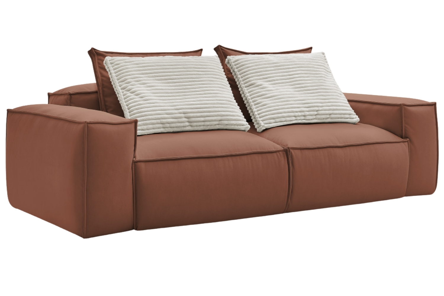 Bobochic Paris Tmavě hnědá koženková trojmístná pohovka Boheme 260 cm