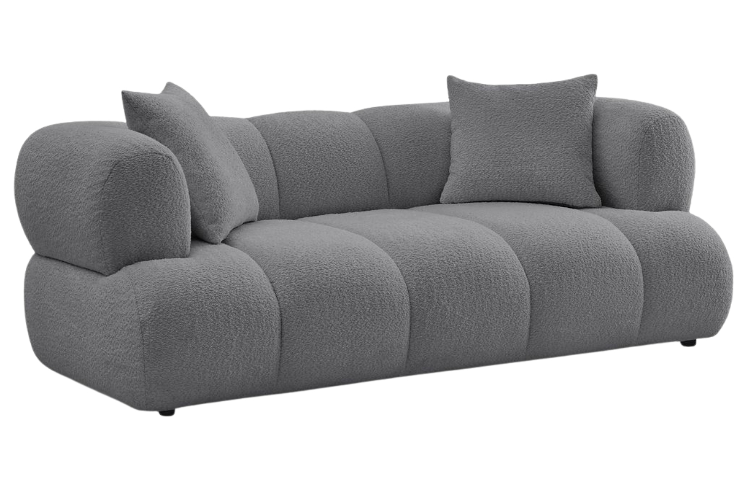 Bobochic Paris Tmavě šedá bouclé dvoumístná pohovka Pamira 210 cm