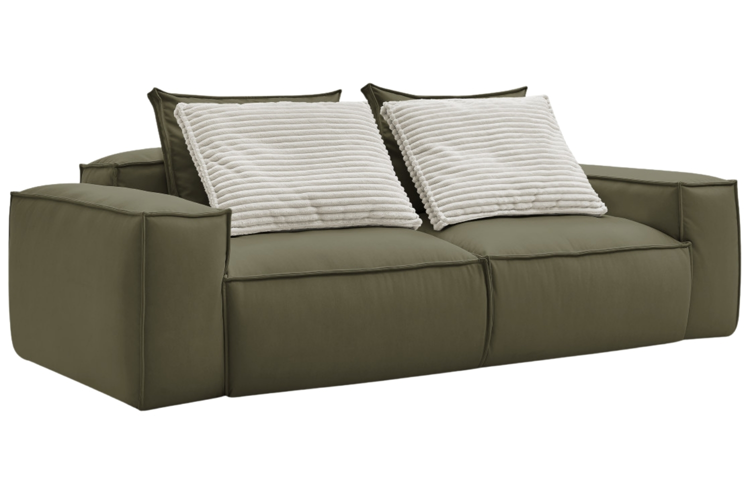 Bobochic Paris Zelená koženková trojmístná pohovka Boheme 260 cm