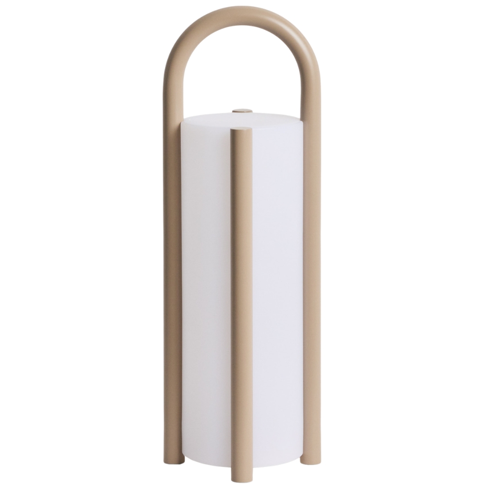 Kave Home Béžová přenosná zahardní lampa Leros 48 cm