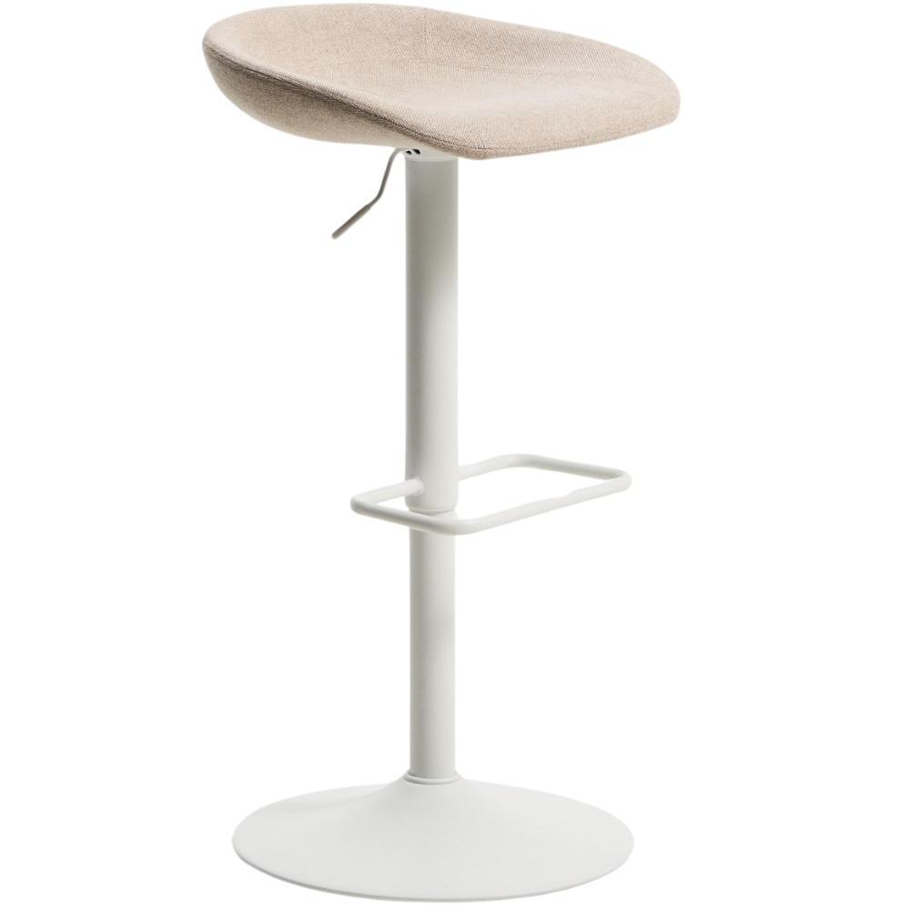 Kave Home Béžovo-bílá výškově nastavitelná barová židle Danua