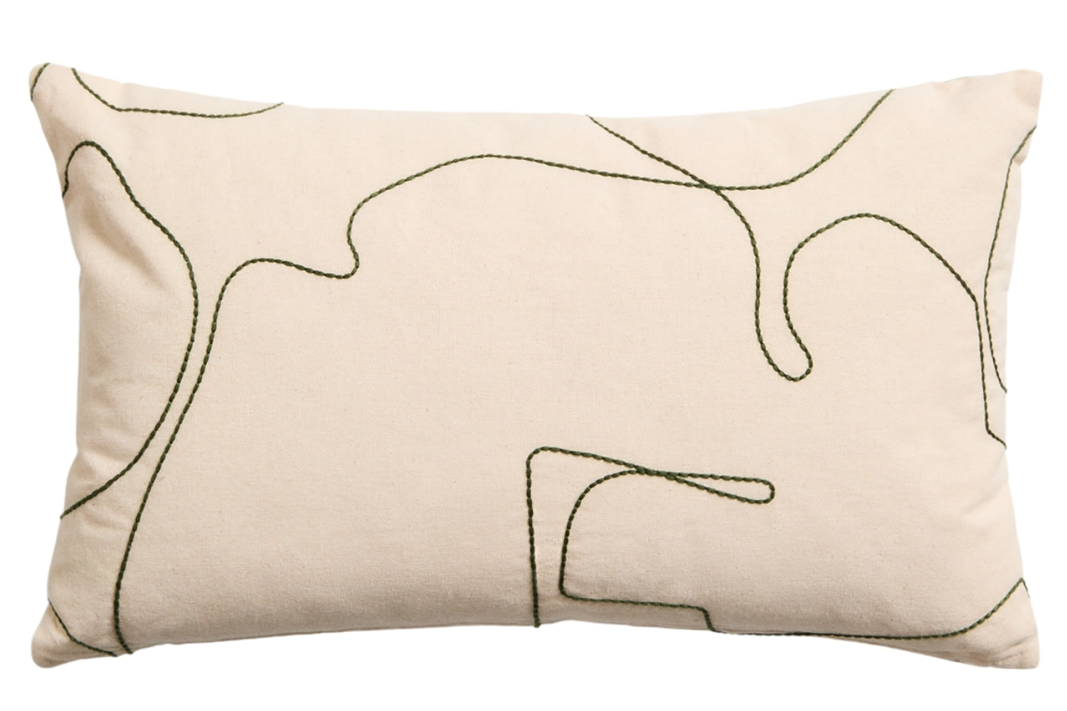 Kave Home Béžovo-zelený bavlněný povlak na polštář Dibel 30 x 50 cm
