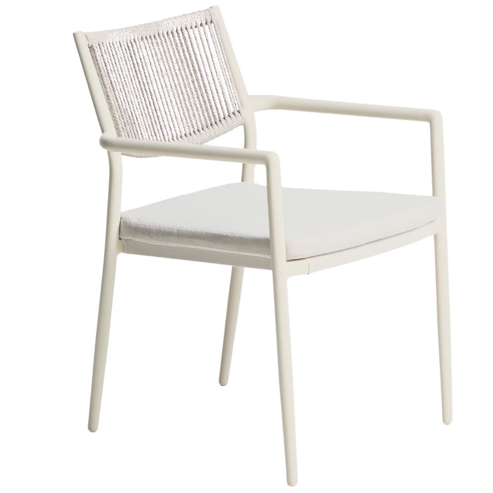 Kave Home Krémová kovová zahradní židle Argasi