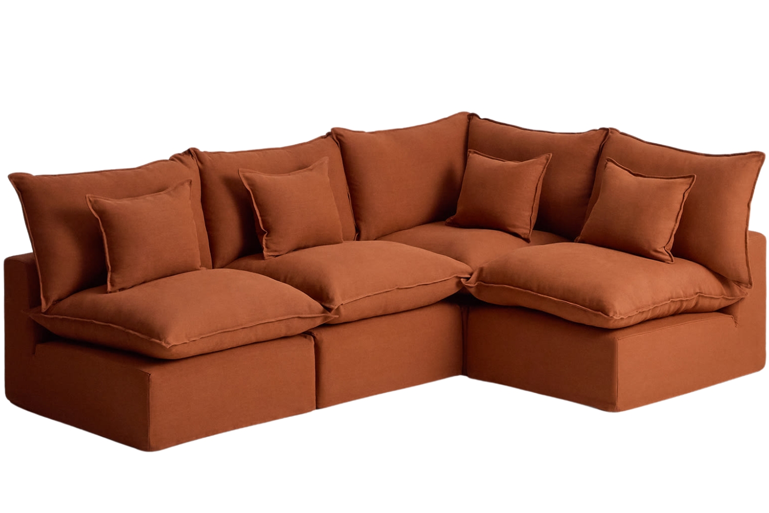 Kave Home Terakotová rohová pohovka Anarela 287 cm s odnímatelným potahem