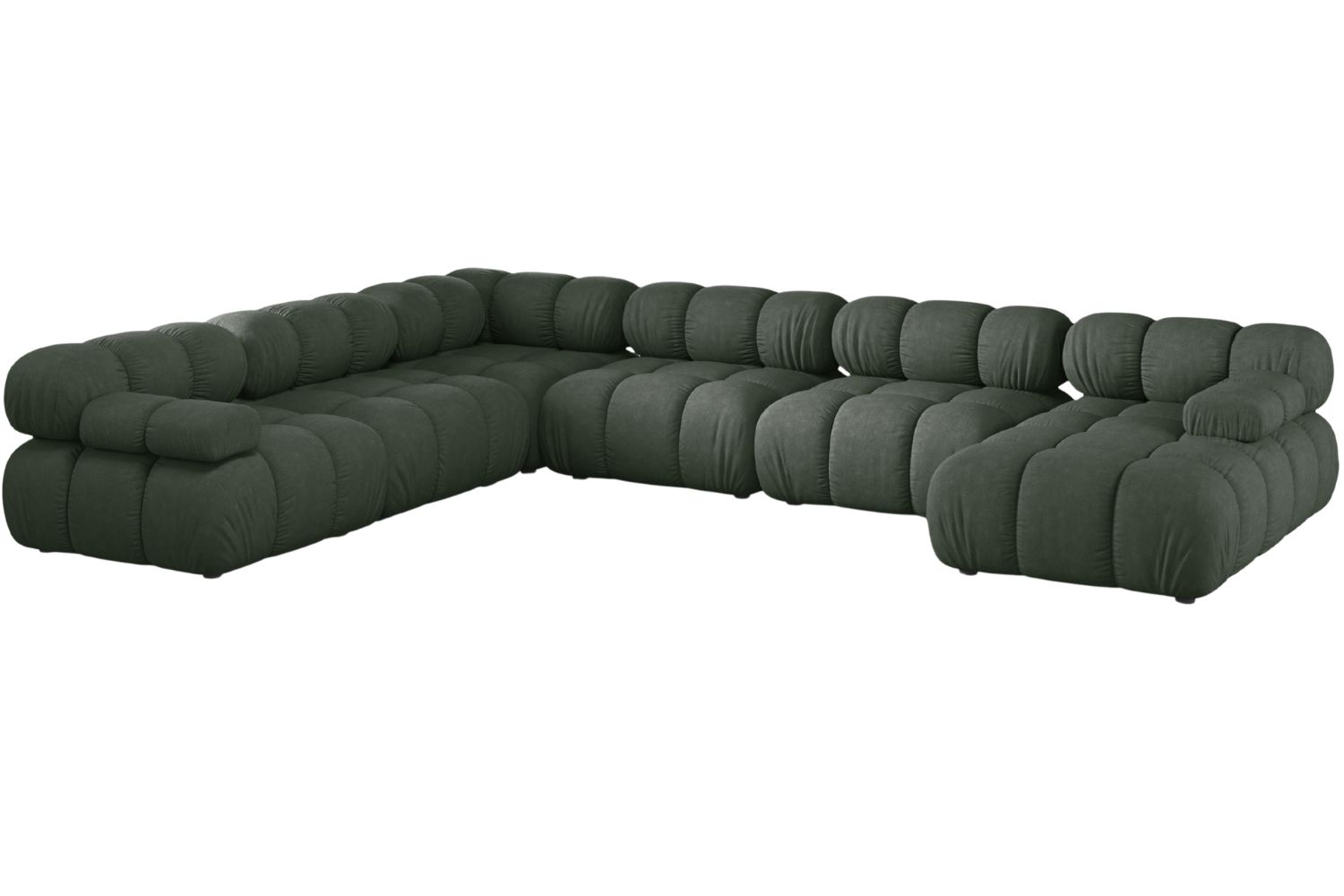 Micadoni Tmavě zelená rohová pohovka Bellis II. 376 cm
