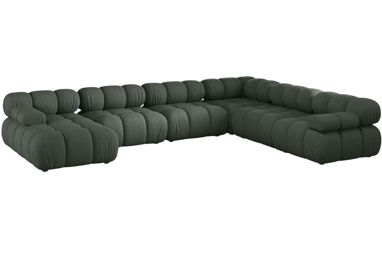 Micadoni Tmavě zelená rohová pohovka Bellis II. 376 cm