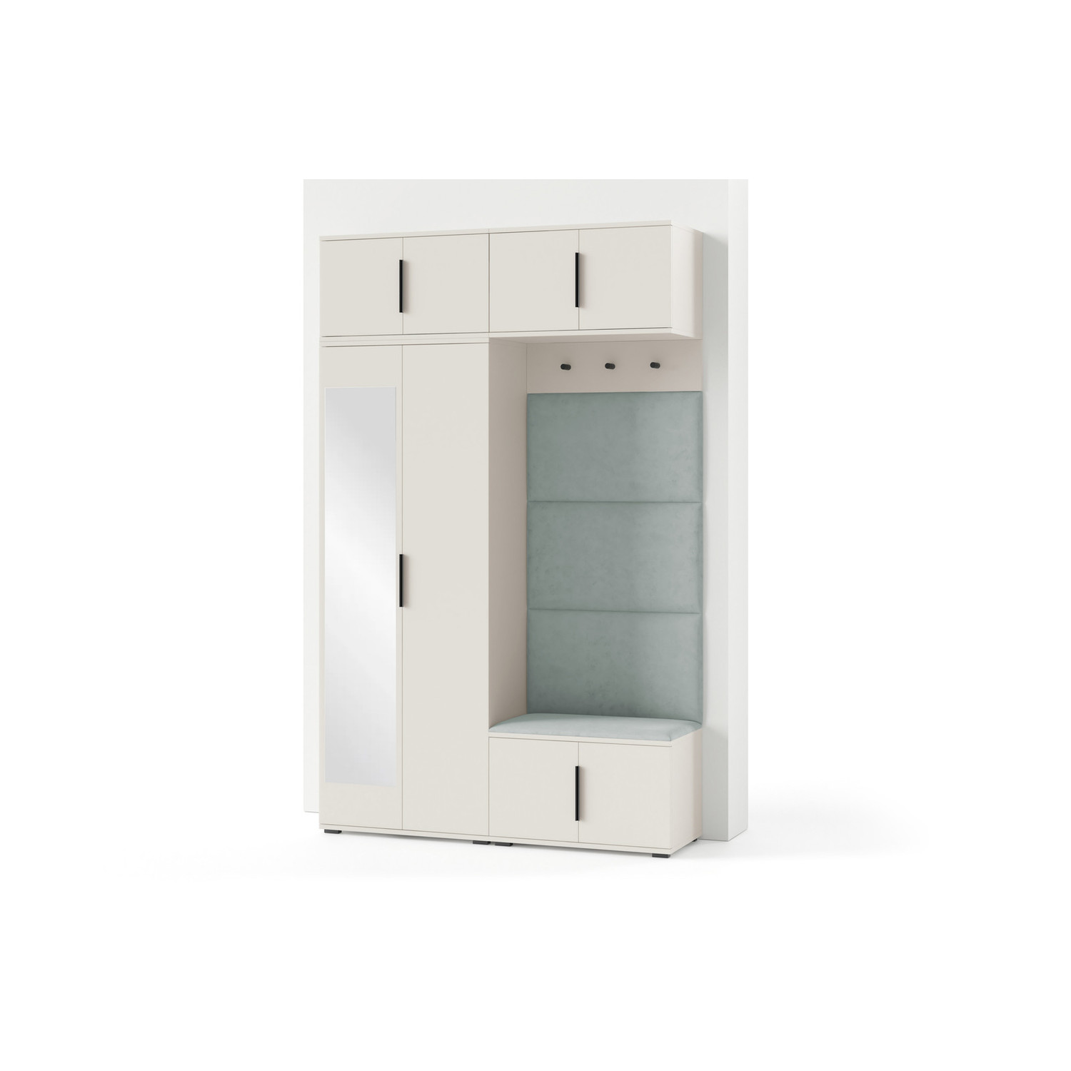 Předsíňová stěna BIANCO I Se zrcadlem Zelená