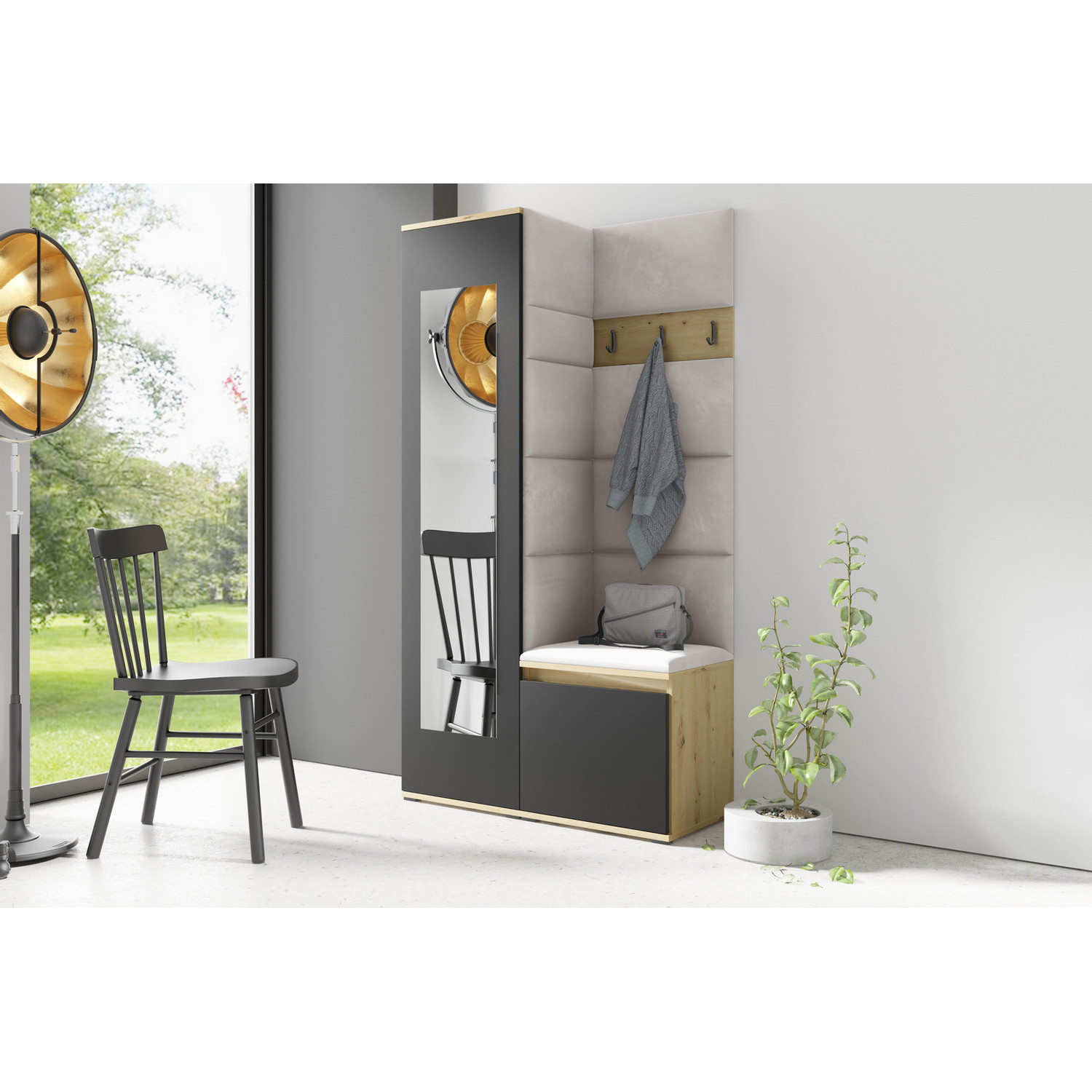 Předsíňová stěna AMI 13 Kakao Bílá Bez zrcadla