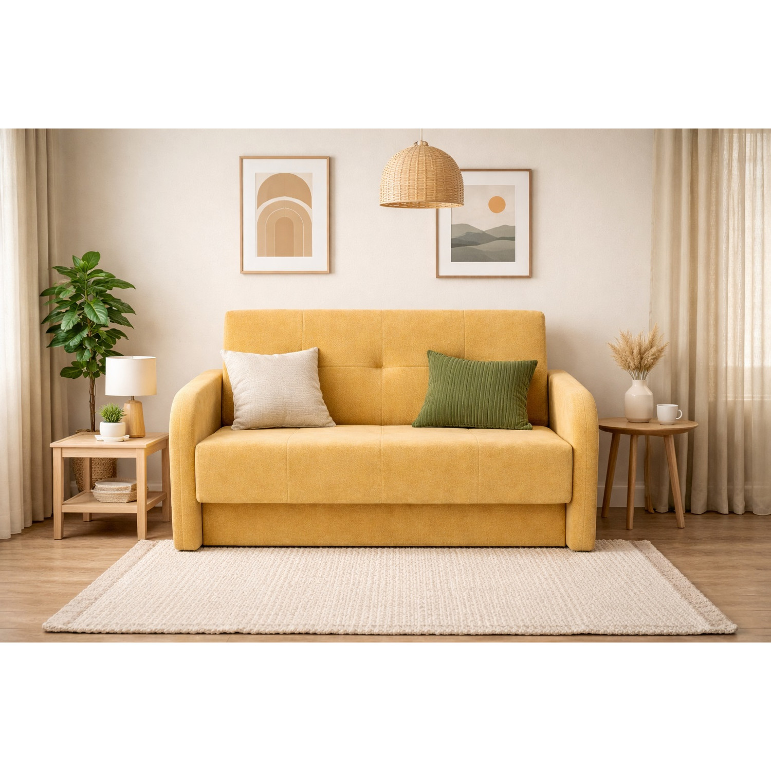 Rozkládací pohovka EASY 2 Žlutá