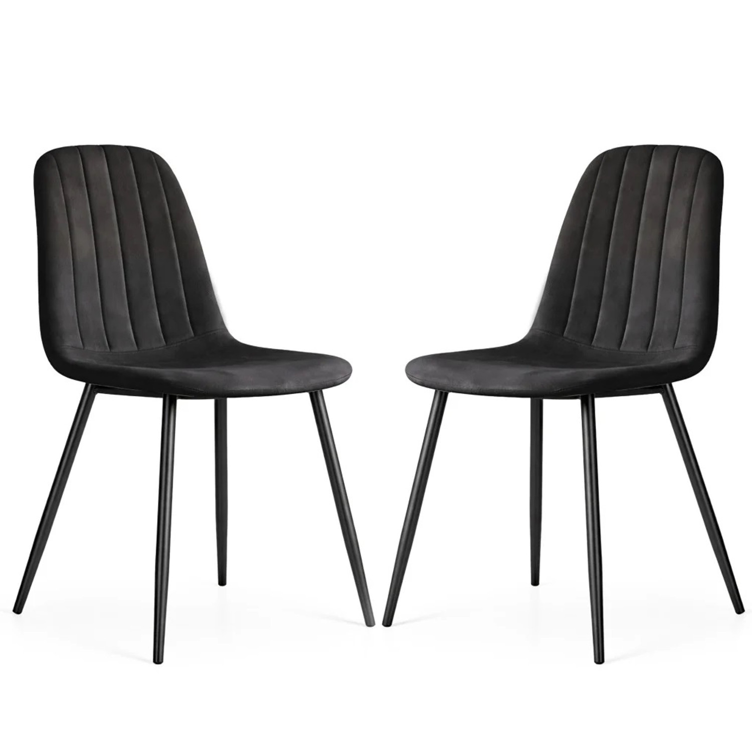 Set 2 ks čalouněných židlí LUMO - černá