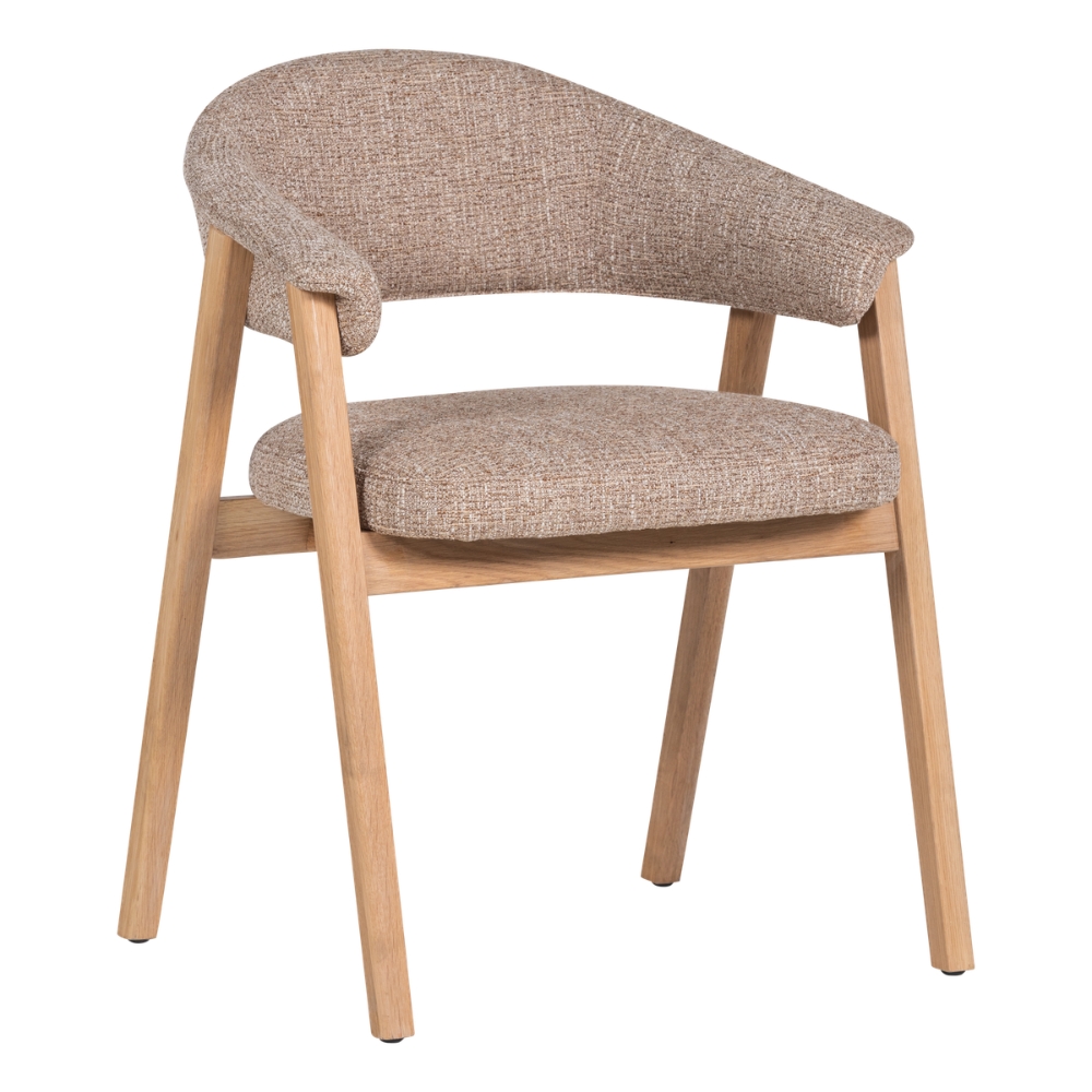 WOOOD Béžová jídelní židle Tunar s dubovou podnoží